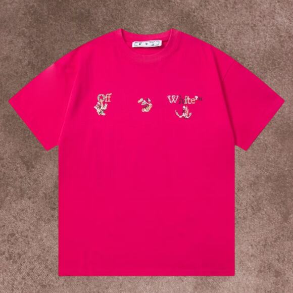 Off-White Other - Off-white Men's  Pink Short Sleeve T-Shirt